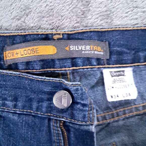 Vintage Levis SILVERTAB Jean Mens 34x31, Tag 34x34 Y2K Low Loose  Blue Denim - Picture 10 of 12